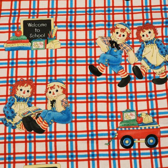 Raggedy Ann & Andy Reversable Handmade Pillow Case - 21" X 33" - Picture 2 of 7